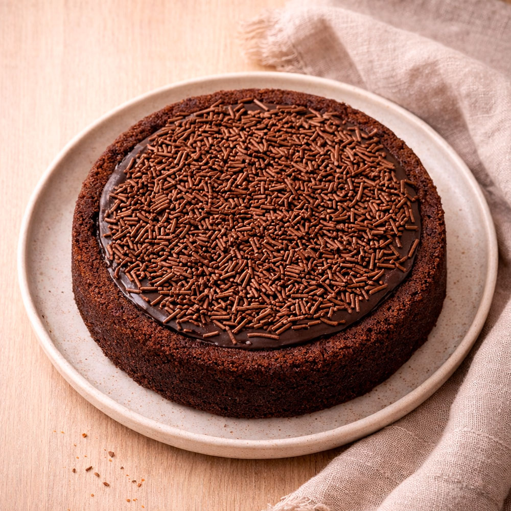 Bolo de Chocolate - Cobertura de Brigadeiro